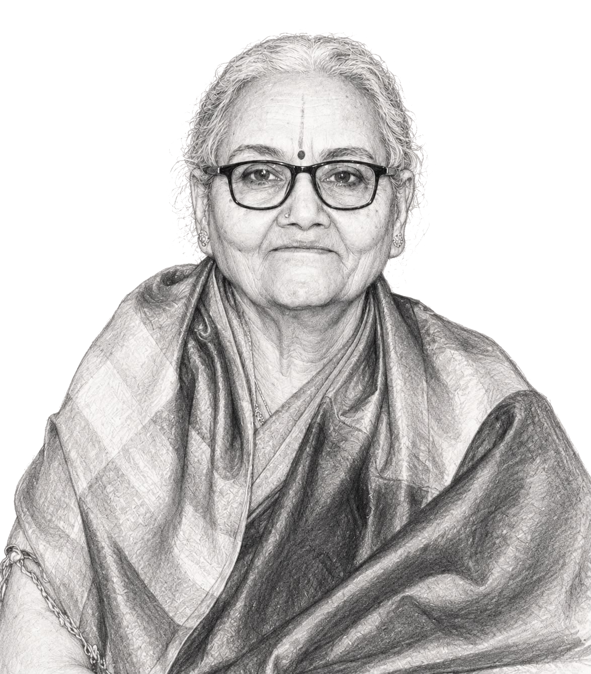 Pencil portrait of Ammamma